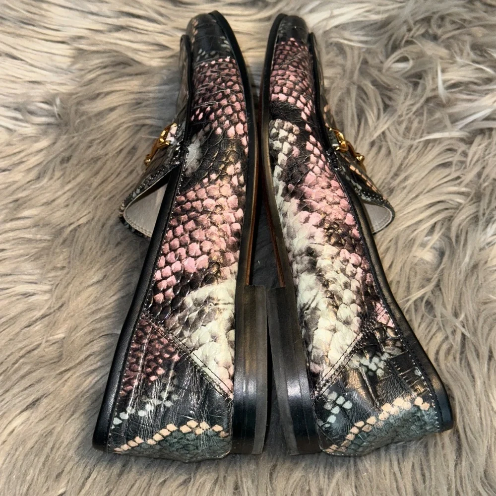 EUC Sam Edelman Loraine Tailored Loafers Snakeskin Print Size 8.5 - Picture 3 of 9